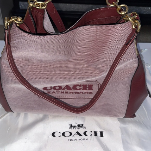 Burgundy Coach Shoulder Bag - Picture 3 of 7